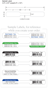 Large Poly Barbell Labels
