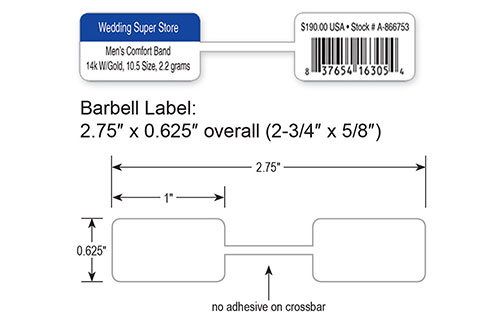 Small Poly Barbell Labels